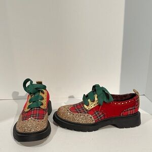 Irregular Choice Plaid & Glitter Lace-Up Shoes